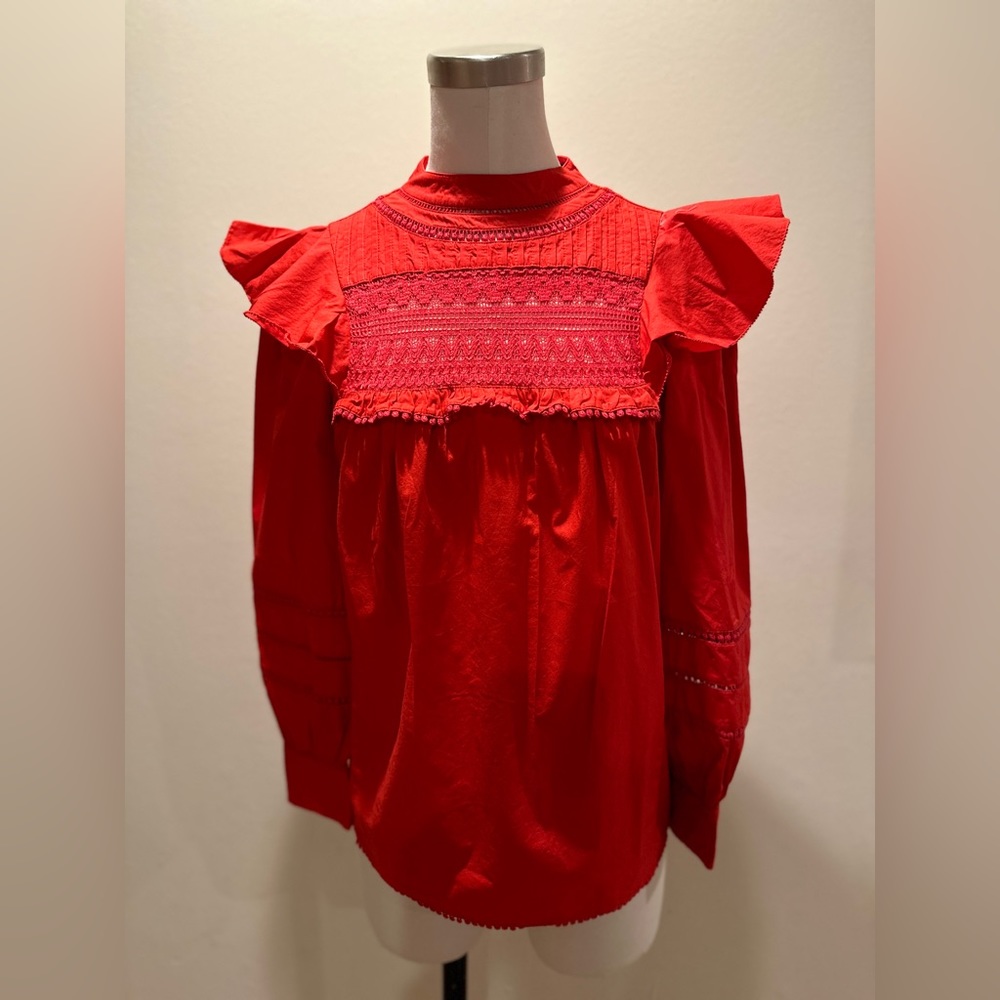 Jcrew popover blouse with yoke detail